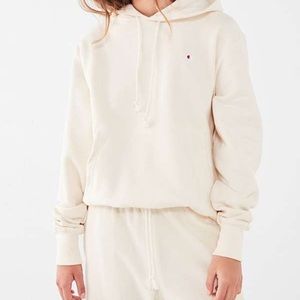 UO Exclusive Champion Reverse Weave Cream Hoodie